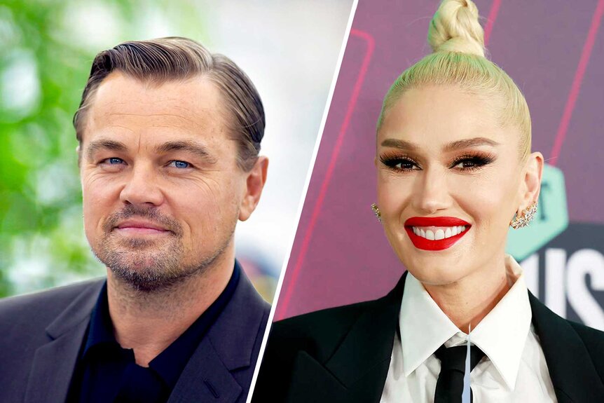 Split images of Leonardo DiCaprio and Gwen Stefani.