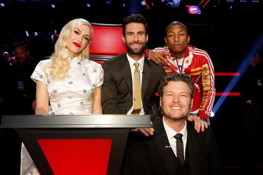 The Voice's Gwen Stefani, Adam Levine, Blake Shelton and Pharrell