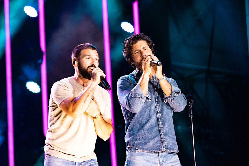 Shay Mooney and Dan Smyers of Dan + Shay at Day 1 of the CMA Fest held on June 8, 2023