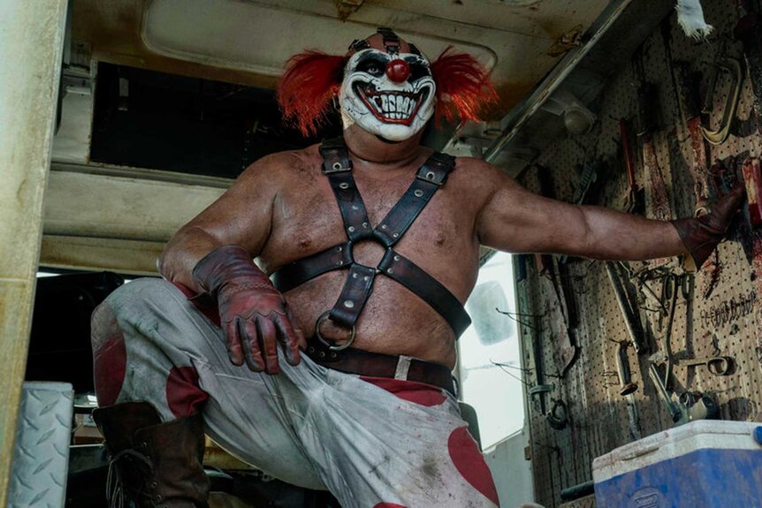 Sweet Tooth appears in a scene from Twisted Metal.