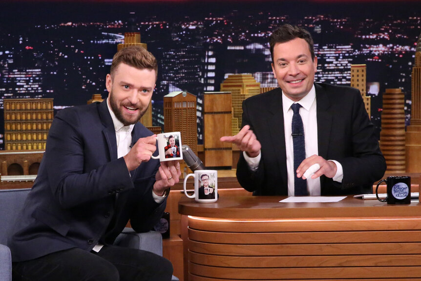 Justin Timberlake during an interview with host Jimmy Fallon.