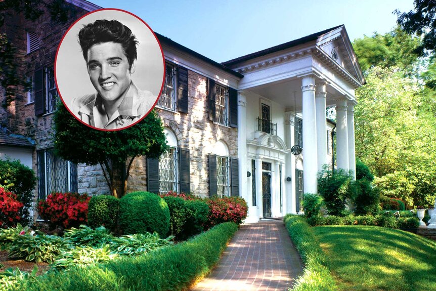 Images of Elvis Presley and Graceland.