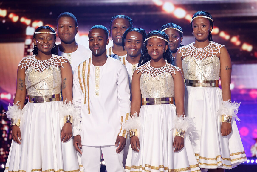 Mzansi Youth Choir stand on the America's Got Talent stage