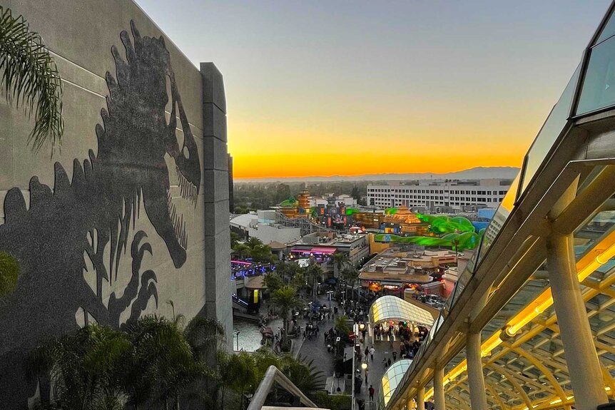 An overlook of Universal Studios Hollywood.