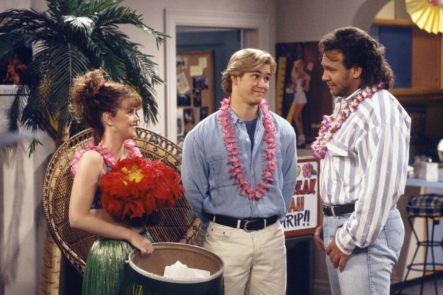 A scene with Zack Morris, Alex and Michael Rogers on Saved By The Bell: College Years