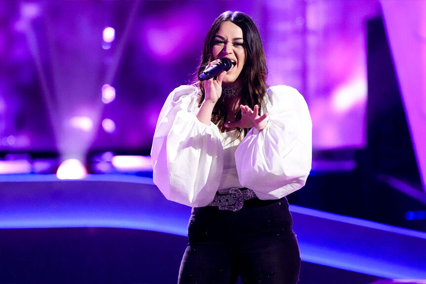 Kristen Brown performs onstage during the Season 24 premiere of The Voice