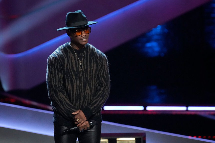 Mac Royals performs onstage during the Season 24 Episode 3 of The Voice