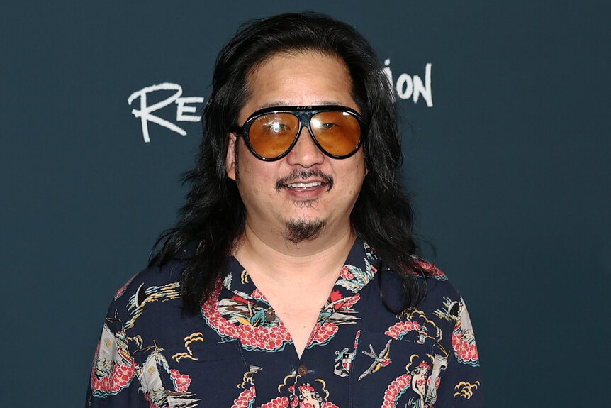 Bobby Lee on the red carpet for the premiere of Reservation Dogs