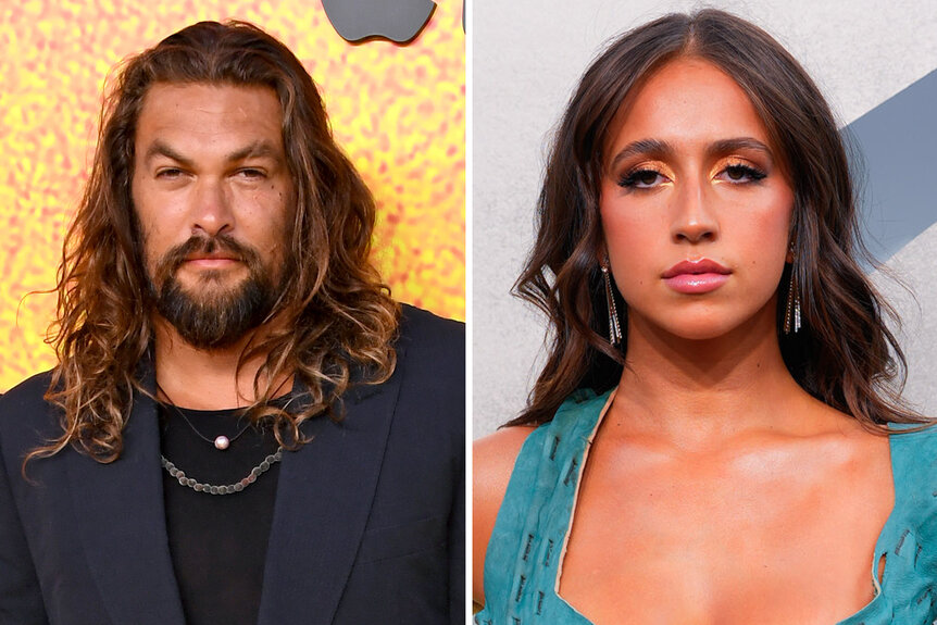 A side by side of Jason Mamoa and Tate McRae