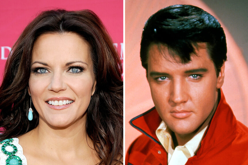 A split image of Martina McBride and Elvis Presley