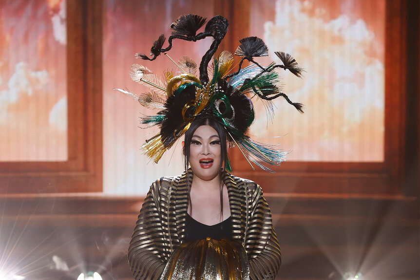 Maria Seiren on stage during America's Got Talent: Fantasy League Episode 101