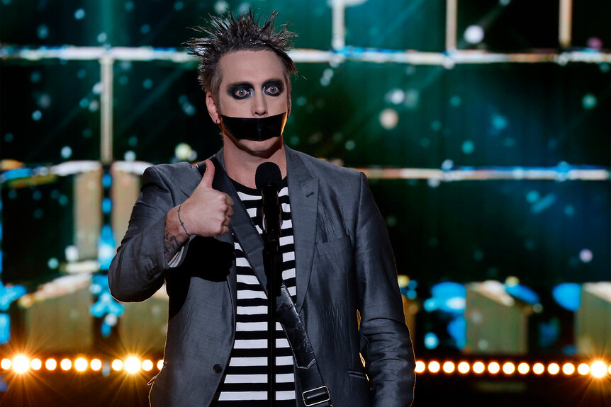 Tape Face gives a thumbs up on America's Got Talent: Fantasy League Episode 101