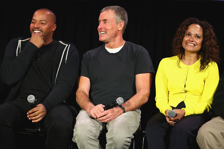 Donald Faison, John C. McGinley, and Judy Reyes attend 'Scrubs Reunion' during Vulture Festival presented by AT&T at Hollywood Roosevelt Hotel on November 17, 2018
