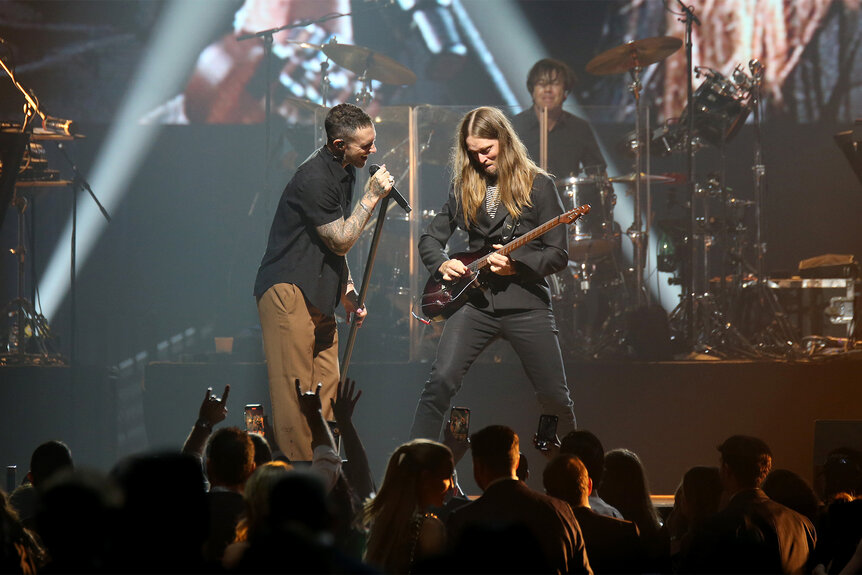 Maroon 5 performs at MGM Grand Garden Arena in Las Vegas