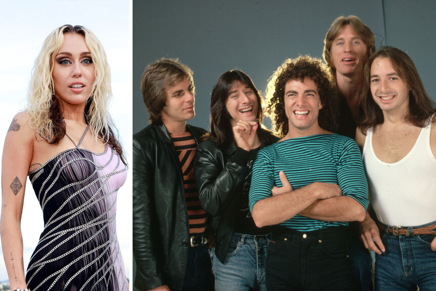 Split of Miley Cyrus and the band Journey