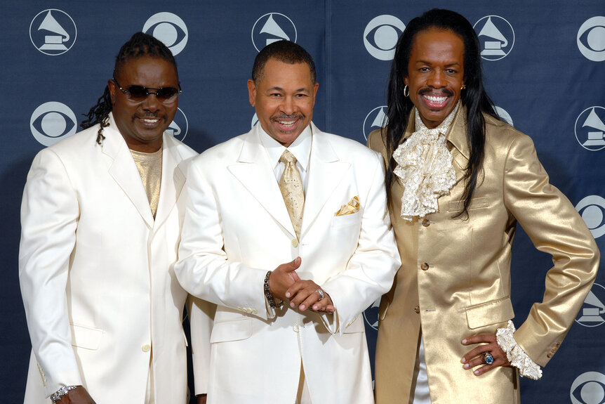 Ralph Johnson, Philip Bailey and Verdine White at the 49th annual Grammy Awards