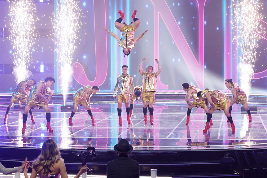 Junior New System performs on stage on AGT: Fantasy League Episode 103