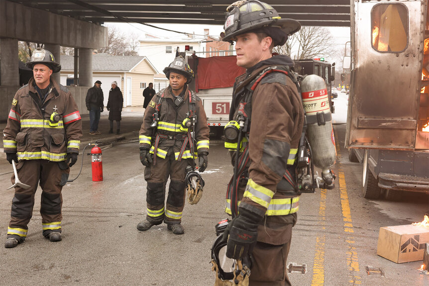 Severide Darren Ritter and Sam Carver on Chicago Fire Episode 1201