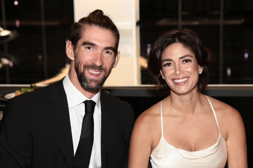 Michael Phelps and Nicole Johnson attend the Harold & Carole Pump Foundation 2023 Gala