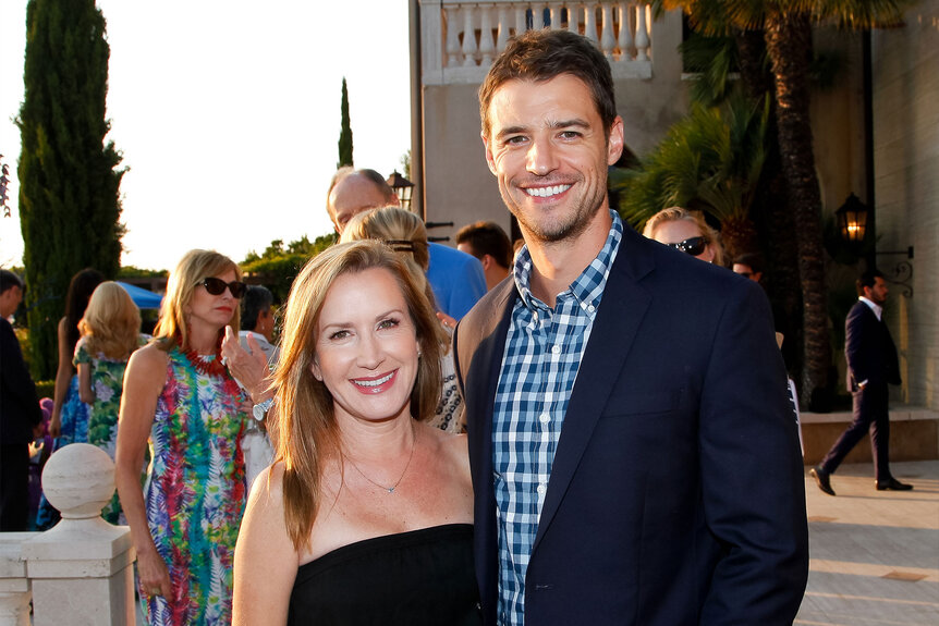 Angela Kinsey and Joshua Snyder attend the 10th annual Oceana SeaChange Summer Party at Private Residence on July 15, 2017 in Laguna Beach, California.