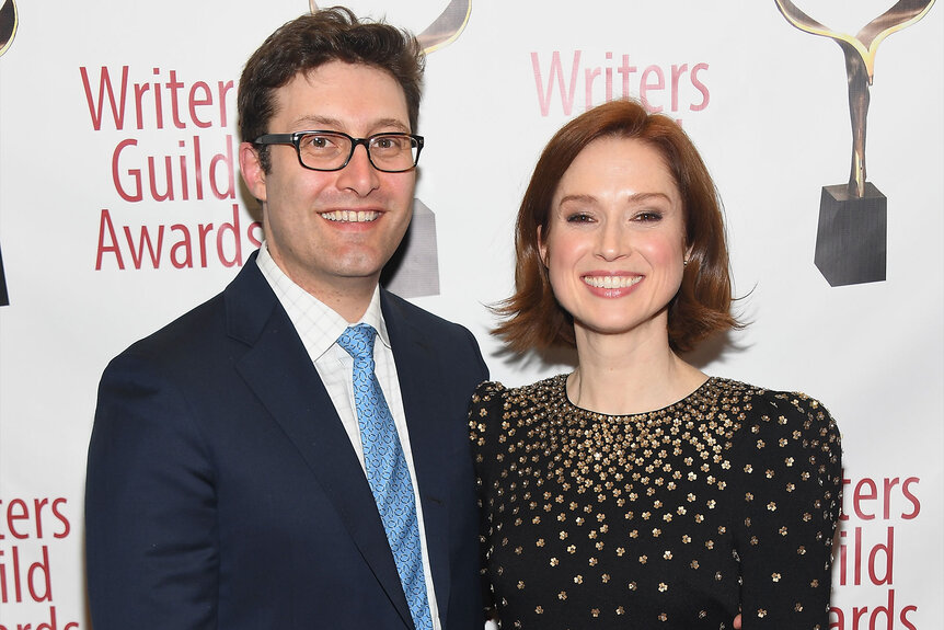 Michael Koman and Ellie Kemper attend the 71st Annual Writers Guild Awards New York ceremony