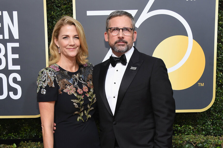 Nancy Walls-Carell and Steve Carell arrive to the 75th Annual Golden Globe Awards