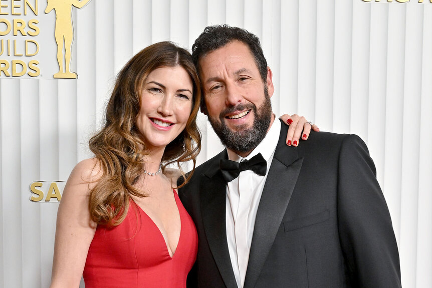 Jackie Sandler and Adam Sandler pose for a photo at the 29th Annual Screen Actors Guild Awards