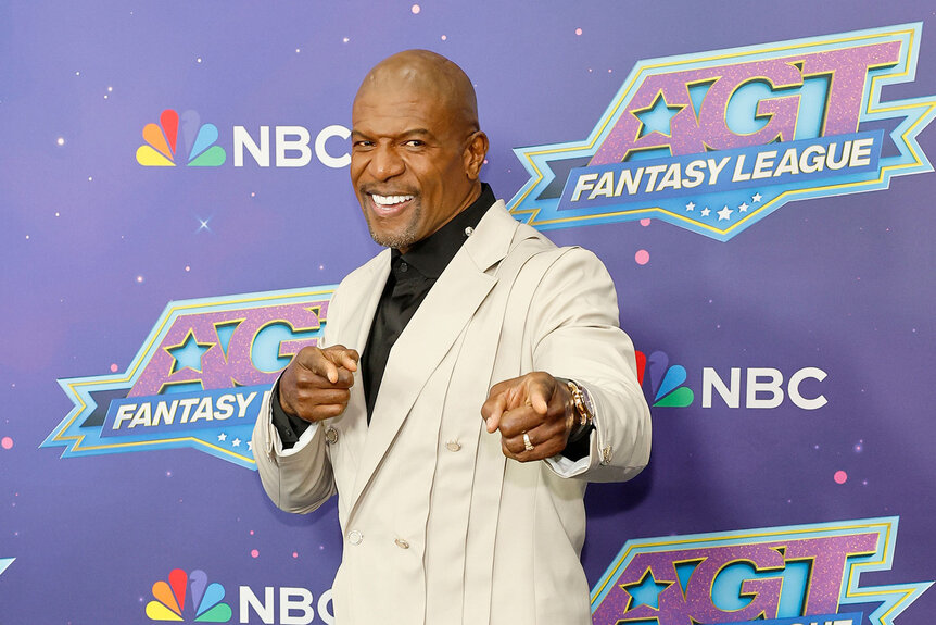 Terry Crews poses on the red carpet of America’s Got Talent: Fantasy League