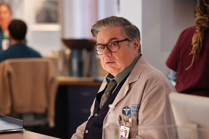 Dr. Daniel Charles (Oliver Platt) appears in Season 9 Episode 1 of Chicago Med