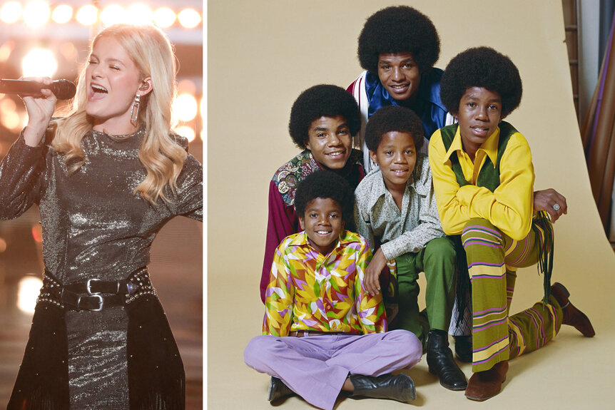 A split of Darci Lynne and the Jackson 5