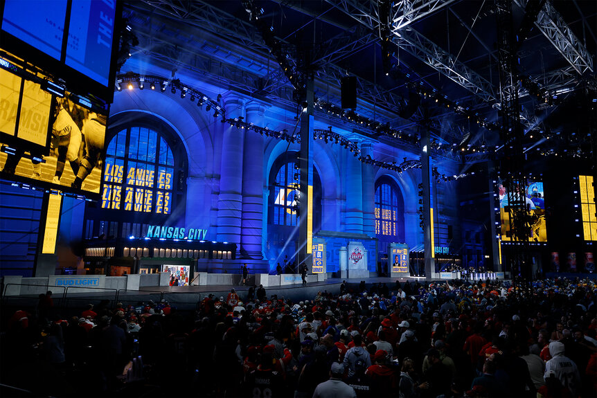 The NFL Draft Theater during the third round of the 2023 NFL Draft