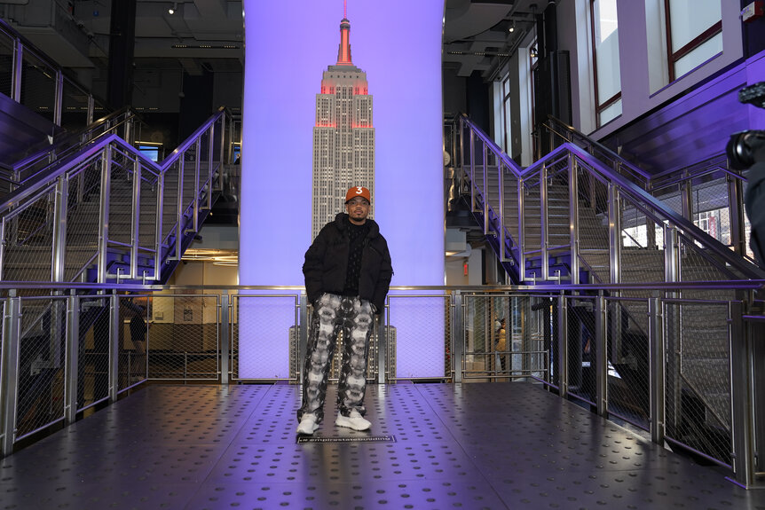 Chance the Rapper lights the Empire State Building for The Voice Season 25