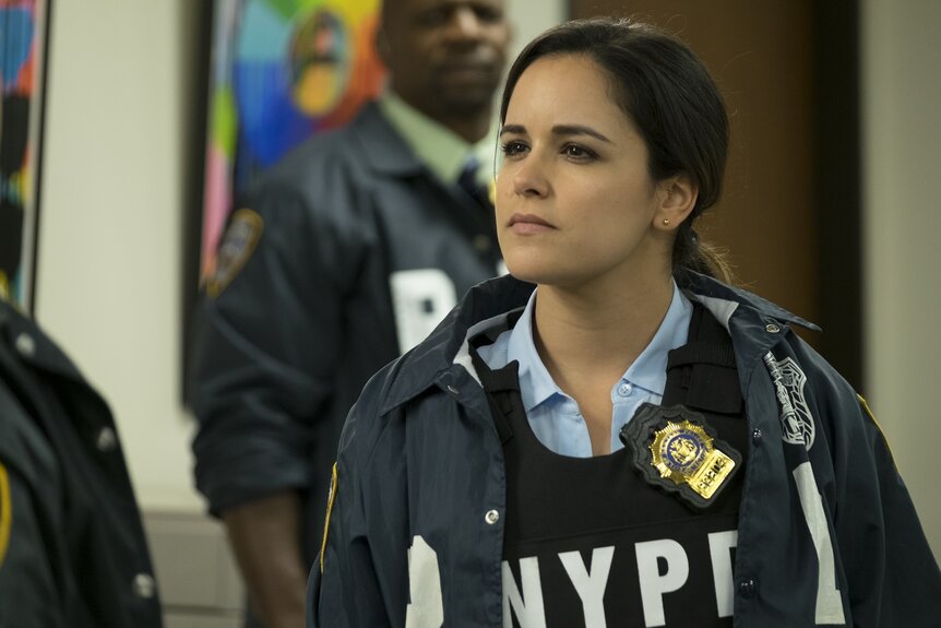 Amy Santiago dons NYPD gear in Brooklyn Nine-Nine Episode 411.