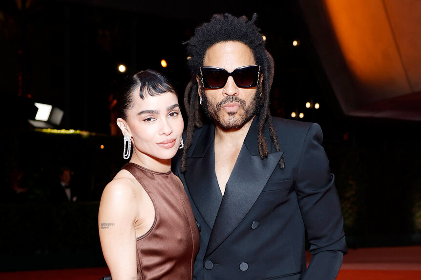Zoë Kravitz and Lenny Kravitz on the red carpet for the Academy Museum of Motion Pictures 3rd Annual Gala