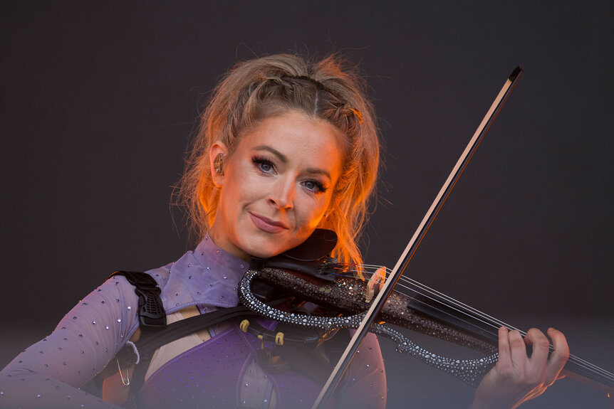 Lindsey Stirling performs onstage during the Lollapalooza Paris Festival - Day One on July 21, 2023 in Paris, France.