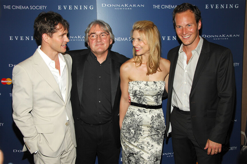 Hugh Dancy, Lajos Koltai, Claire Danes and Patrick Wilson pose together on the red carpet for the Premiere of "EVENING"