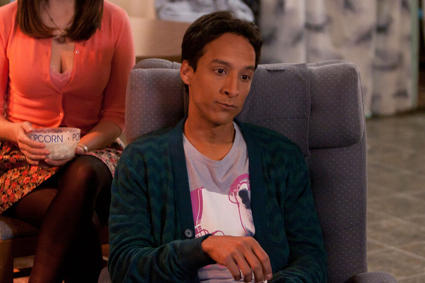 Abed (Danny Pudi) makes a sullen face in an episode of Community