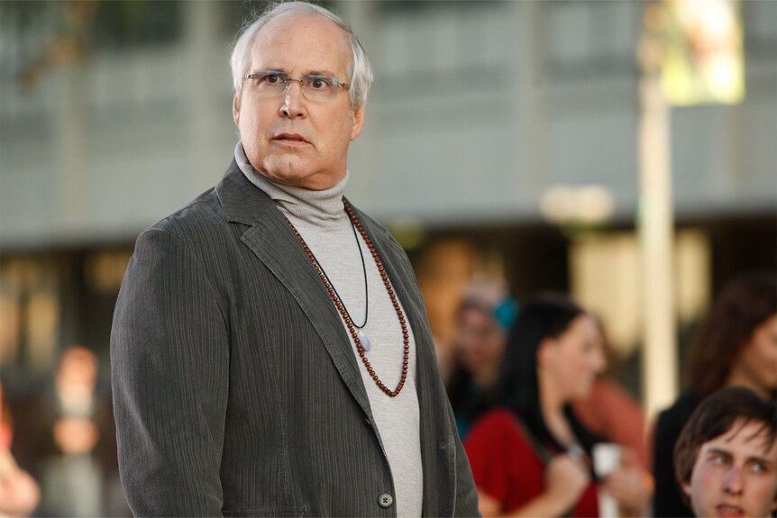 Pierce (Chevy Chase) makes an incredulous face