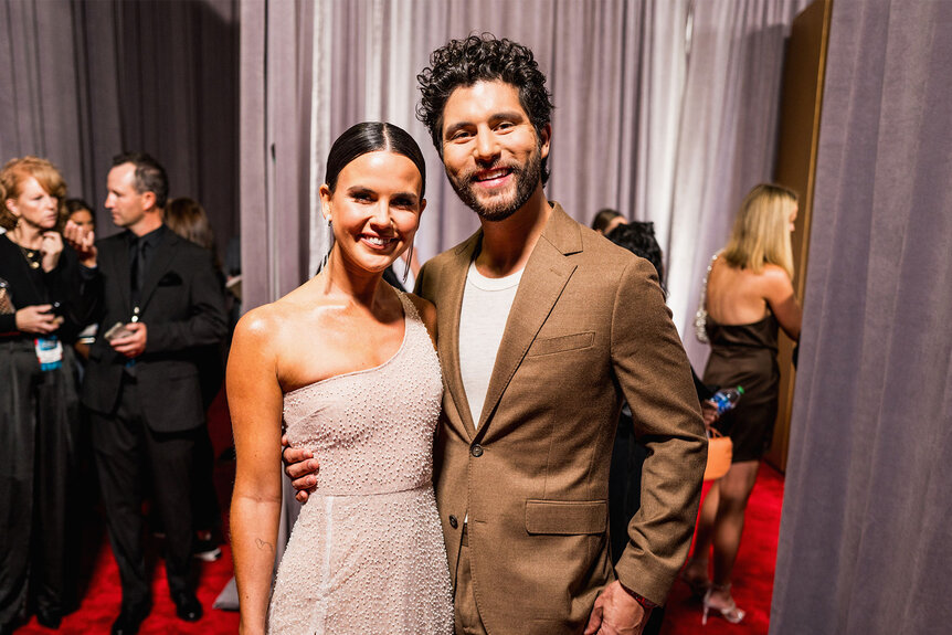 Abby Smyers and Dan Smyers of Dan + Shay attend the 57th Annual Country Music Association Awards
