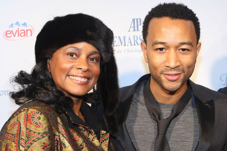 John Legend and mother Phyllis Stevens attend a party to celebrate his album "Evolver"