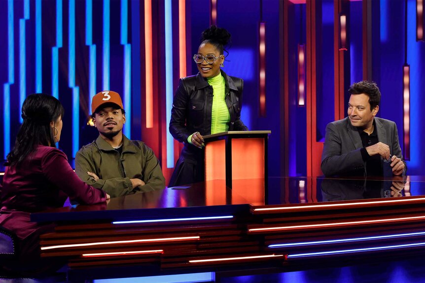 Chance The Rapper, Keke Palmer, and Jimmy Fallon on Password episode 202