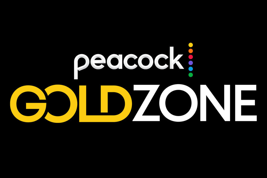 Peacock Gold Zone Logo on a black background