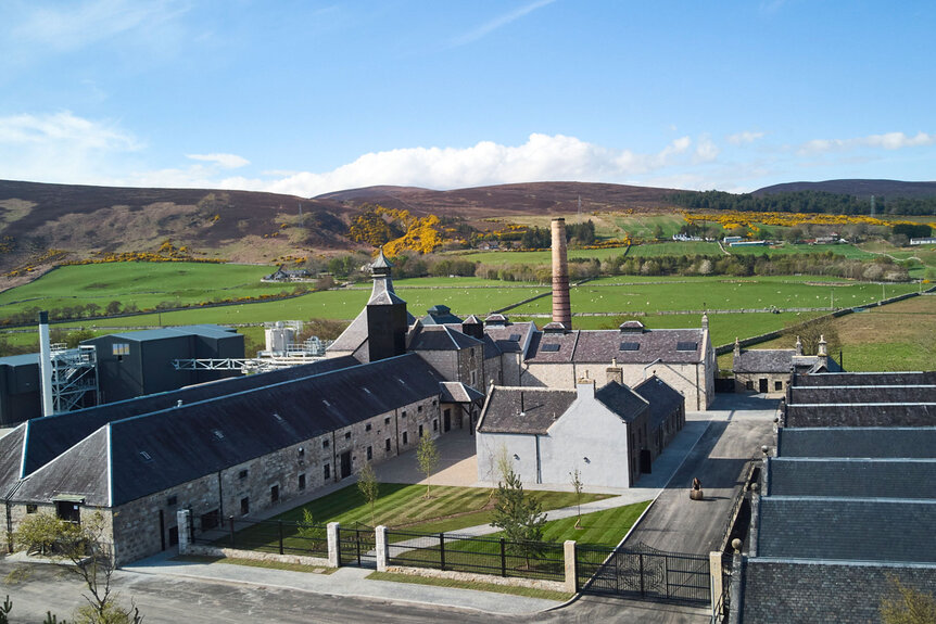 A view above the Brora Distillery