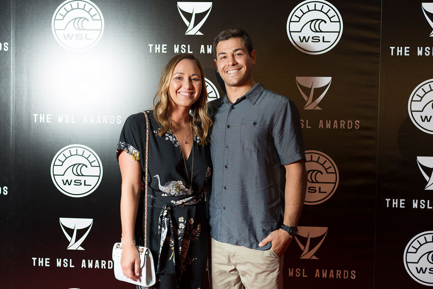 Carissa Moore and Luke Untermann attend The WSL Awards