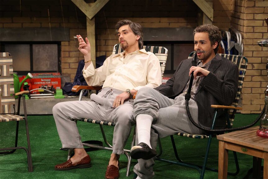 Marcello Hernández and Ramy Youssef during a sketch on Saturday Night Live Episode 1859