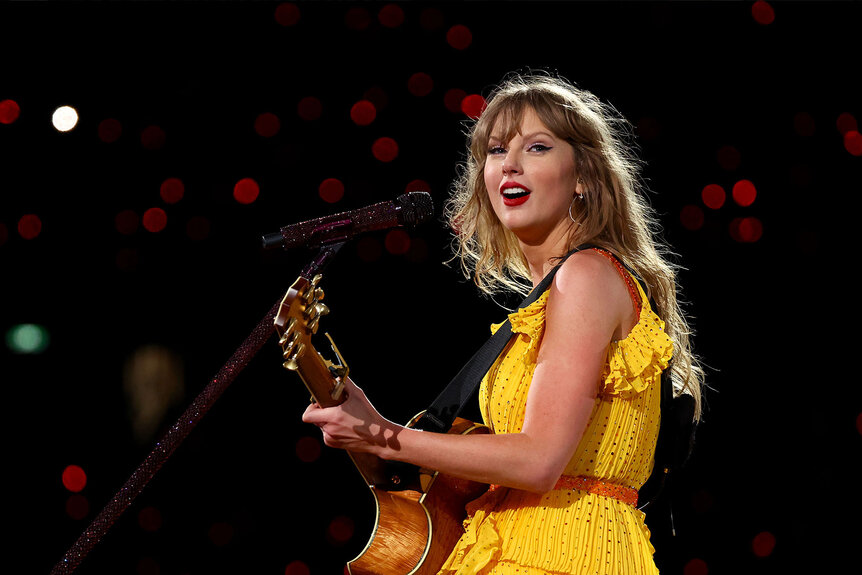 Taylor Swift performs on stage at Melbourne Cricket Ground