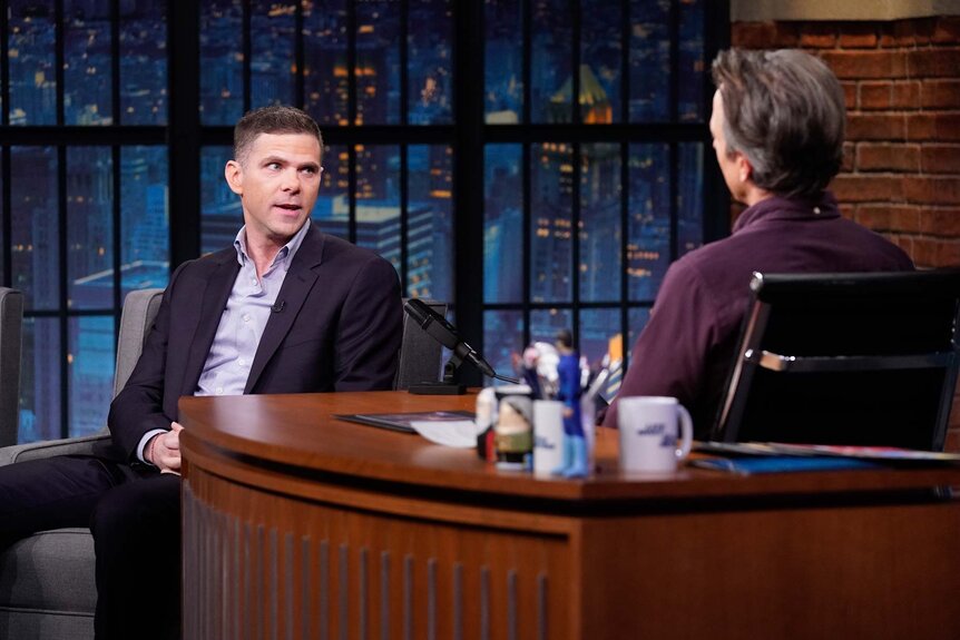 mikey day during an interview on late night with Seth meyers episode 1516