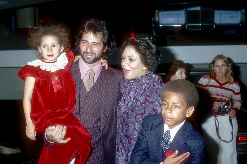 Minnie Riperton, her husband Richard Rudolph and children Maya Rudolph and Marc Rudolph attend the Hollywood Christmas Parade in December 1978