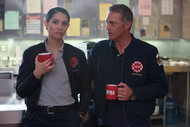 Stella Kidd and Kelly Severide on Chicago Fire Episode 1203